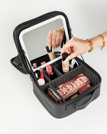 Premium Travel Makeup Organizer Case with LED Mirror
