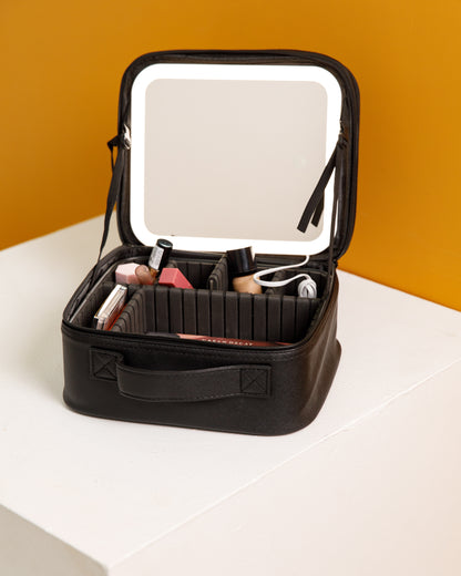 Premium Travel Makeup Organizer Case with LED Mirror