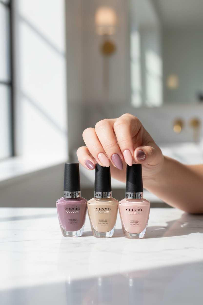 Beautifully manicured nails with multiple CUCCIO colors