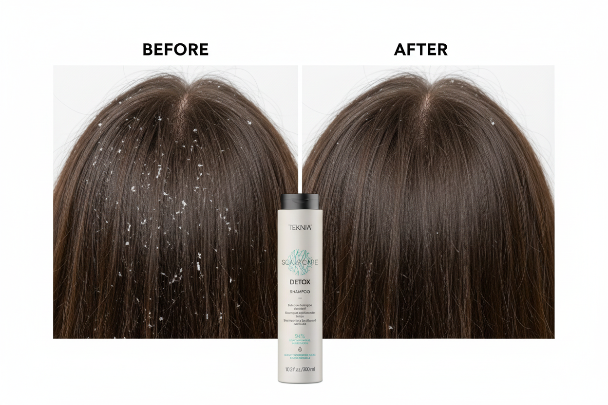 DETOX Dandruff Control Shampoo scalp before and after